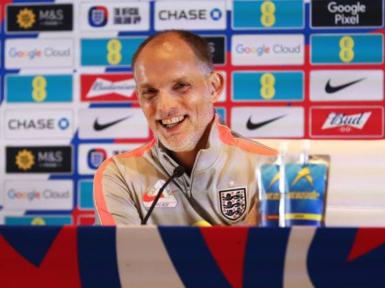 Thomas Tuchel, manager of England, during a press conference, PK, Pressekonferenz England Press Conference, 2026 FIFA World Cup, WM, Weltmeisterschaft, Fussball Football, Hilton West Palm Beach Hotel, Palm Beach, Florida, USA - 09 Jun 2026Florida Florida Blue Training Centre United States of America EDITORIAL USE ONLY No use with unauthorised audio, video, data, fixture lists, club league logos or live services. Online in-match use limited to 120 images, no video emulation. No use in betting, games or single club league player publications. Copyright: xChrisxArjoon Shutterstockx 16918907n
