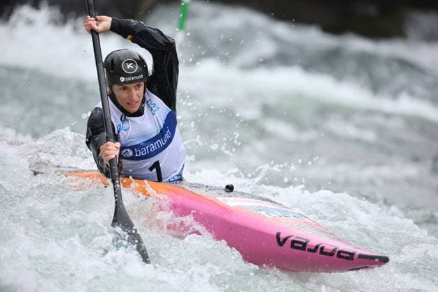 2026 ICF Canoe Slalom World Cup Augsburg AUGSBURG, GERMANY - JUNE 12: Ricarda Funk of Germany competes in the Women s Kayak K1 heats during the 2026 ICF Canoe Slalom World Cup Augsburg at Eiskanal Augsburg on June 12, 2026 in Augsburg, Germany. (Photo by Marcus Hartmann Beautiful Sports) Copyright: xBEAUTIFULxSPORTS MarcusxHartmannx