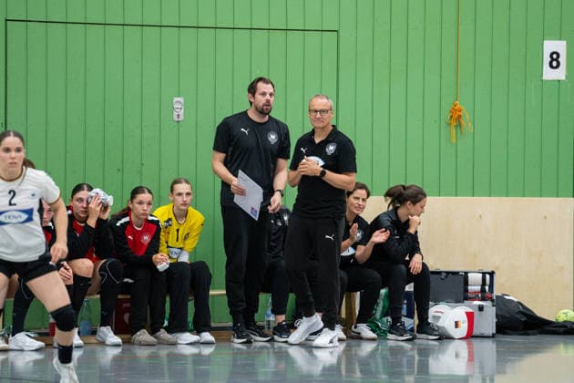 U20 Frauen-Nationalmannschaft Deutschland (GER) vs. U20 Frauen-Nationalmannschaft Spanien (SPA), Handball, Vier-Nationenturnier, 13.6.2026, Saision 2025 2026, Hannover Frederick Griesbach und Christopher Nordmeyer (Deutschland U20 Frauen, Bundestrainer) Hannover Sporthalle IGS Badenstedt Deutschland