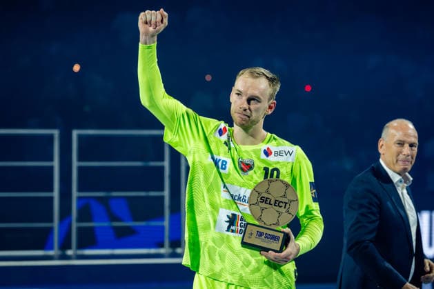 Köln, 12.05.2026, Handball, Herren, EHF Champions League Men 2025 26, Finale, FC Barcelona, Barca - Füchse Berlin Top Scorer der Champions League 2026 Mathias Gidsel (Füchse Berlin, 19)