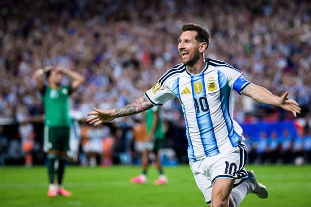 260616 Lionel Messi of Argentina celebrates after scoring the 2-0 goal during the FIFA World Cup, WM, Weltmeisterschaft, Fussball 2026 football match between Argentina and Algeria on June 16, 2026 in Kansas City. Photo: Joel Marklund BILDBYRAN kod JM JM0825 bbeng fotboll football soccer fotball vm fotbolls-vm fotball-vm fotbolls-vm 2026 fifa world cup 2026 argentina algeria algeriet jubel Copyright: JOELxMARKLUND BB260616JM107