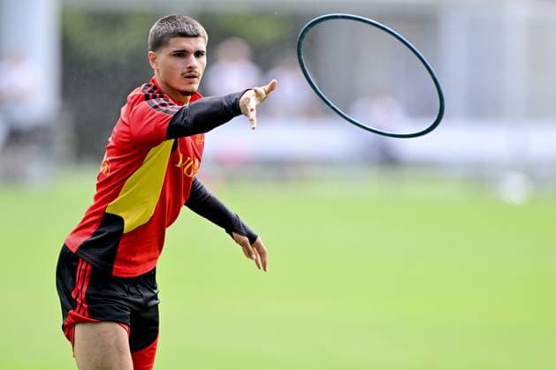Belgium s Matias Fernandez-Pardo pictured during a training session of Belgian national soccer team Red Devils in their base camp, home of the Seattle Sounders, Renton, Seattle, USA, on Friday 19 June 2026. The Red Devils prepare for their next game in the group stage of the 2026 FIFA World Cup, WM, Weltmeisterschaft, Fussball DIRKxWAEM  x178322881x