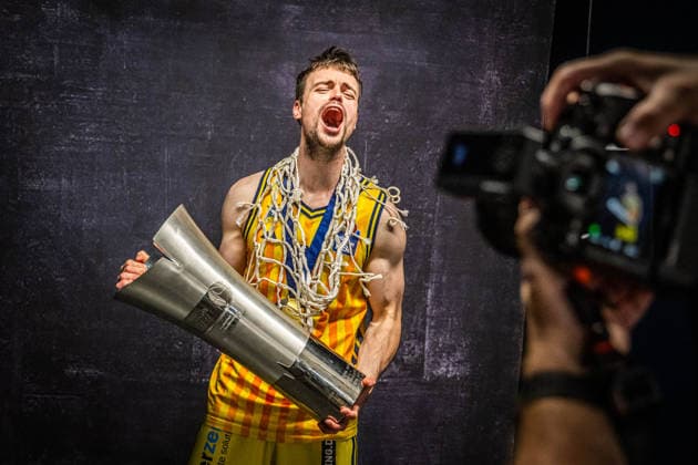 Sport Bilder des Tages Basketball München 21.06.2026 Saison 2025 2026 EasyCredit BBL 1. Bundesliga Playoffs Finale Spiel 5 Männer, Herren FC Bayern München - Alba Berlin Alba Berlin gewinnt die Deutsche Meisterschaft 2026 Jonas Mattisseck (Alba Berlin, No.09)