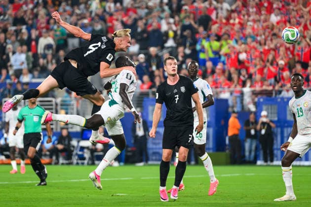 260622 Erling Braut Haaland of Norway during the FIFA World Cup, WM, Weltmeisterschaft, Fussball 2026 group stage football match between Norway and Senegal on June 22, 2026 in New Jersey. Photo: Jon Olav Nesvold BILDBYRAN COP 217 VG0963 bbeng fotboll football soccer fotball vm fotbolls-vm fotball-vm fotbolls-vm 2026 fifa world cup 2026 new york norge norway senegal Copyright: JONxOLAVxNESVOLD BB260622JE048