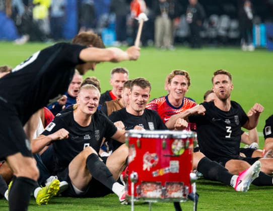 260622 Oscar Bobb, Martin odegaard, Erling Braut Haaland and Alexander Sorloth of Norway celebrate after the FIFA World Cup, WM, Weltmeisterschaft, Fussball 2026 group stage football match between Norway and Senegal on June 22, 2026 in New Jersey. Photo: Jon Olav Nesvold BILDBYRAN COP 217 VG0963 bbeng fotboll football soccer fotball vm fotbolls-vm fotball-vm fotbolls-vm 2026 fifa world cup 2026 new york norge norway senegal jubel Copyright: JONxOLAVxNESVOLD BB260622JE106