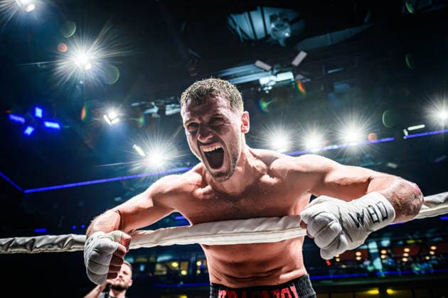 Ardian Krasniqi (Deutschland) - Freudenschrei, Jubel nach Sieg im Kampf: Ardian Krasniqi (Deutschland) vs. Vinko Zadro (Kroatien), Halbschwergewicht, Fight 13 GER, Boxnacht Showdown for Legacy IV, Prime Time Promotion, MHP Arena (Ludwigsburg), Boxen, 27.06.2026 GER, Boxnacht Showdown for Legacy IV, Prime Time Promotion, MHP Arena (Ludwigsburg), Boxen, 27.06.2026 Ludwigsburg Copyright: xSandyxDinkelackerx EP_SDR