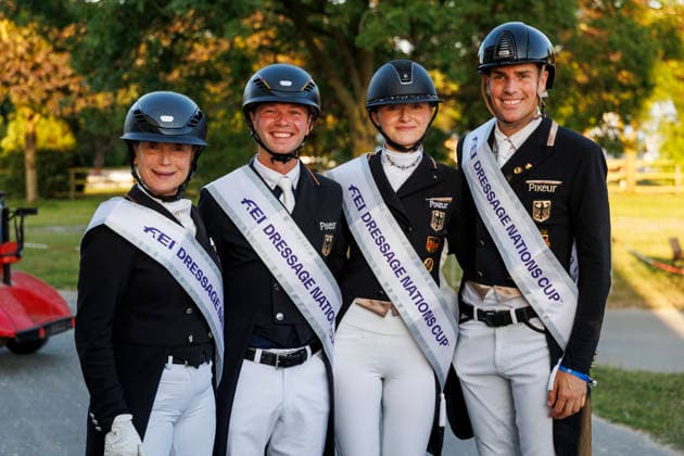 Sport Bilder des Tages HAGEN a.T.W. - CDIO Nations Cup 2026, HAGEN a.T.W. - CDIO Nations Cup 2026 Covalliero Dressage Days 2026 Team Germany WANDRES Frederic (GER), WERTH Isabell (GER), ROTHENBERGER Semmieke (GER), NETZ Raphael (GER) Impression am Rande CDIO Nations Cup Nationen Preis - Grand Prix de Dressage Meggle Prize Hagen a.T.W., Hof Kasselmann 03. July 2026 -