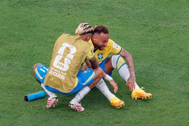 Sport Themen der Woche KW27 FIFA Fussball Weltmeisterschaft 2026, Achtelfinale, Brasilien vs. Norwegen, 05.07.2026, New Jersey Stadion Neymar Junior Jr in Tränen am Beten in Trauer Enttäuschung Copyright: xBahhoxKarax