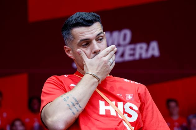 Granit Xhaka , Schweiz, Schweizer Nationalteam Empfang Zürich, WM-Rückkehr der Schweizer Nati, Empfang nach der WM 2026, 2026, 14.07.2026, Turbinenplatz, Zürich, Schweiz Zürich Turbinenplatz Schweiz Copyright: xGrantxHubbsx