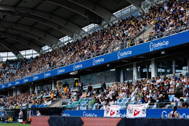 260718 Publik pa Gamla Ullevi under Gothia Cup finalerna den 18 juli 2026 i Göteborg. Copyright: MICHAELxERICHSEN BB260718MI067