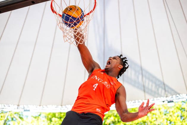 Baskets Bonn (orange) gegen Skyliner (schwarz) - Spiel um Platz 3 Männer - 3x3 Basketball - Die Finals 2026 (25.07.2026, Neues Rathaus (Hannover, GER), Copyright: xJanxGuentherx