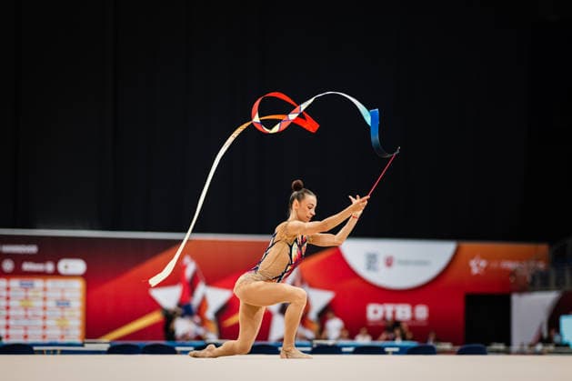 Die Finals 2026 - Rhythmische Sportgymnastik, 26.07.2026 Julia Stavickaja - Bremen 1860 (Band); Die Finals 2026 - Rhythmische Sportgymnastik am 26.07.2026 in der ZAG-Arena, Hannover Copyright: xBEAUTIFULxSPORTS Tonhäuserx