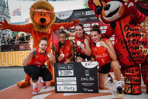 Die Finals 2026 - 3x3 Basketball, 26.07.2026 Die SVD 49 Dortmund sind deutscher Meister im 3x3 Basketball Finale der Damen gegen Wedel; Die Finals 2026 - 3x3 Basketball am 26.07.2026 am neuen Rathaus, Hannover Copyright: xBEAUTIFULxSPORTS Tonhäuserx