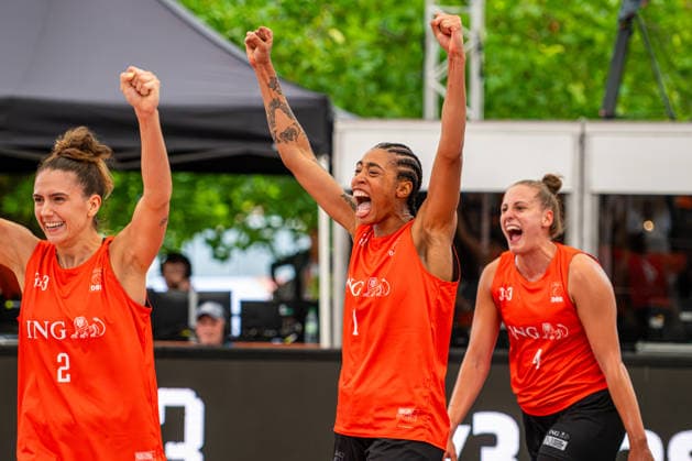 SVD 49 Dortmund (orange) gegen Wedel (schwarz) - Finale Frauen - 3x3 Basketball - Die Finals 2026 (26.07.2026, Neues Rathaus (Hannover, GER), Copyright: xJanxGuentherx