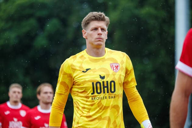 Torwart Jakub Jakubov (Greifswald) ; GER, Greifswalder FC vs. Hallescher FC, Fußball, Männer, Regionalliga Nordost, 1.Spieltag, Spielzeit 2026 2027, 25.07.2026 Greifswald Volksstadion Mecklenburg - Vorpommern Deutschland
