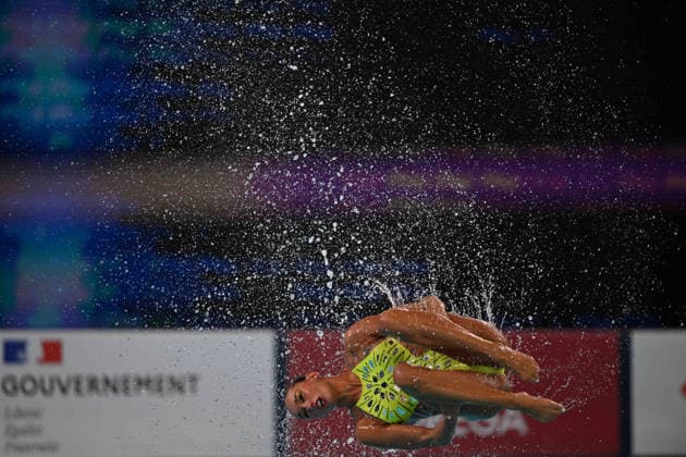 France, Paris, Centre Aquatique Olympique Metropole du Grand Paris, 31.07.2026, European Aquatics Championships Artistic Swimming - Day 1 - Duet Free Preliminary, Enrica Piccoli and Lucrezia Ruggiero of Itali Photo by Eibner Pressefoto Tino Henschel European Aquatics Championships Artistic Swimming - Day 1 - Duet Free Preliminary Paris Copyright: xEibnerxPressefotox