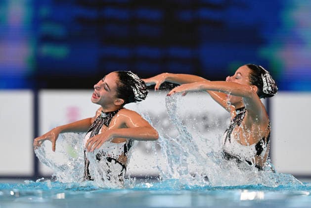 France, Paris, Centre Aquatique Olympique Metropole du Grand Paris, 31.07.2026, European Aquatics Championships Artistic Swimming - Day 1 - Duet Free Preliminary, Ana Culic and Thea Grima Buttigieg of Malta Photo by Eibner Pressefoto Tino Henschel European Aquatics Championships Artistic Swimming - Day 1 - Duet Free Preliminary Paris Copyright: xEibnerxPressefotox