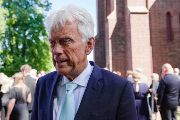 Funeral for rower Olaf Tufte, Horten, July 31, 2026. Former head of elite sports at Olympiatoppen, Bjorge Stensbol, at Olaf Karl Tufte’s funeral in Horten Church on Friday. Photo: Terje Bendiksby, NTB, Horten, Norway. EDITORIAL USE ONLY RESTRICTED USE FOR BETTING COMPANIES  Copyright: xTerjexBendiksbyx xNTBx