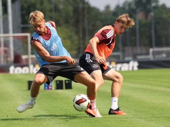 31.07.2026 - Fussball - 2. Fussball - Bundesliga - Saison 2026 2027 - 1. FC Nürnberg Nuernberg FCN ( Club ) - Training - Sportfoto Zink DoGe - xdoxgex - Marko Soldic (16, 1. FC Nürnberg FCN ) Tim Janisch (32, 1. FC Nürnberg FCN )