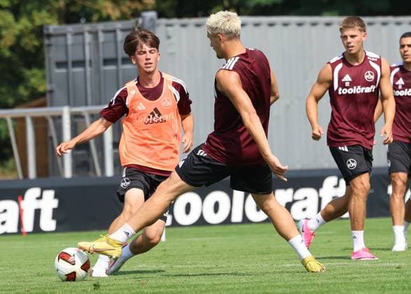 31.07.2026 - Fussball - 2. Fussball - Bundesliga - Saison 2026 2027 - 1. FC Nürnberg Nuernberg FCN ( Club ) - Training - Sportfoto Zink DoGe - xdoxgex - Marc Kornwachs Barjuan (35, 1. FC Nürnberg FCN ) Sigurd Haugen ( 9, 1. FC Nürnberg FCN )