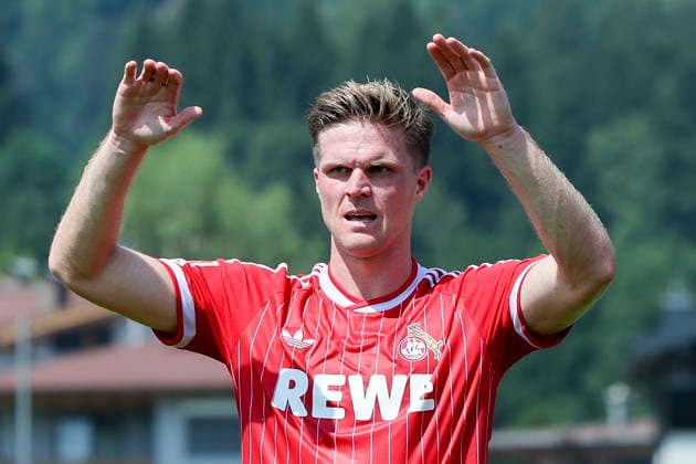 Marius Bülter (1. FC Köln) bejubelt seinen Treffer zum 2:1, Friendly match, 1. FC Köln v Hertha BSC Berlin, Koasastadion am 31. July 2026 in St. Johann in Tirol, Österreich. (Foto von Marco Steinbrenner DeFodi Images) Marius Bülter (1. FC Köln) celebrates after scoring his teams second goal, Friendly match, 1. FC Köln v Hertha BSC Berlin, Koasastadion, July 31, 2026 in St. Johann in Tirol, Austria. (Photo by Marco Steinbrenner DeFodi Images) -