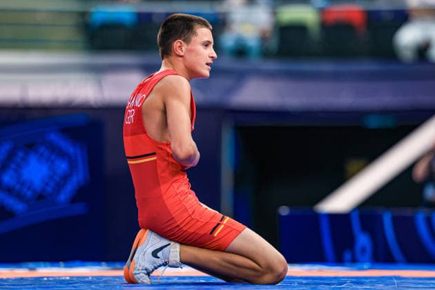 U17, U 17 Wrestling World Championships 48kg FS - Bogdan Sapojnic (GER) Copyright: xUnitedxWorldxWrestlingx xAmirrezx UWW-U17-WC-BAKU-2026