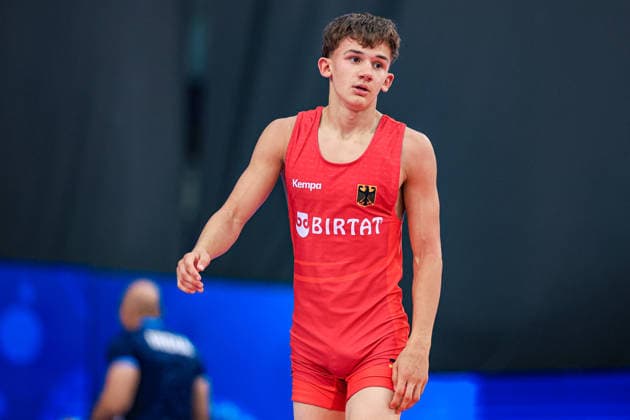 U17, U 17 Wrestling World Championships 55kg FS - Adrian Airich (GER) Copyright: xUnitedxWorldxWrestlingx xAmirrezx UWW-U17-WC-BAKU-2026