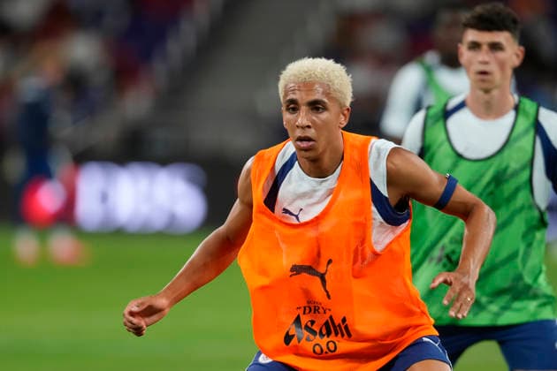 HONGKONG-SOCCER FOOTBALL-FEST Rico Lewis of Manchester City during open training at Kai Tan Stadium during the Hong Kong Football Festival 2026 in Hong Kong, July 31, 2026. NEXPHER Vernon Yuen HONG KONG