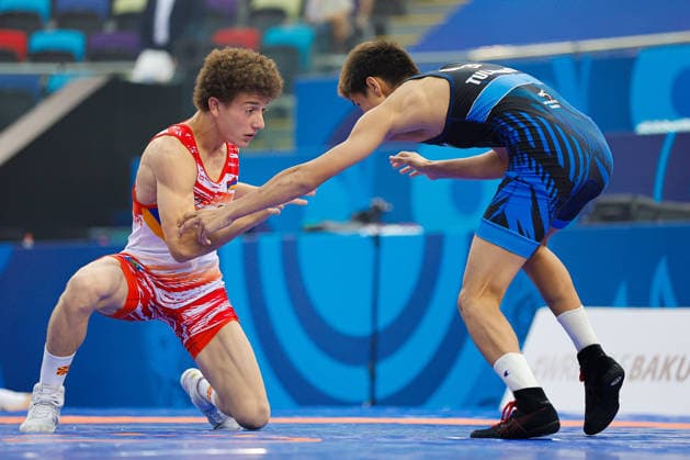 U17, U 17 Wrestling World Championships 55kg FS - Jakhongir Tulkunov (UZB) df. Davit Baleyan (ARM) Copyright: xKostadinxAndonovx UWW-U17-WC-BAKU-2026