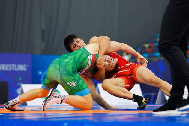 U17, U 17 Wrestling World Championships 80kg FS - Zeteny Tugyi (HUN) df. Volkan Bilgin (TUR) Copyright: xKostadinxAndonovx UWW-U17-WC-BAKU-2026