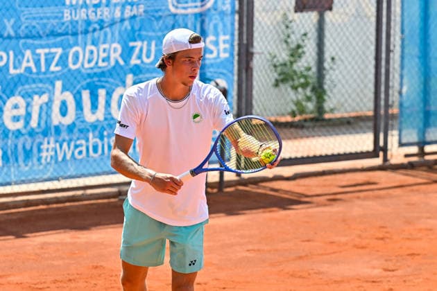 Tennis 1. Bundesliga Herren; TC Augsburg Siebentisch - TK GW Mannheim, 31.07.2026 AUGSBURG, GERMANY - 31. JULY: im Bild Niels McDONALD vom TC GW Mannheim während dem Match der 1. Bundesliga Herren zwischen dem TC Augsburg und dem TK GW Mannheim am 6. Spieltag Copyright: xBEAUTIFULxSPORTS Goldbergx