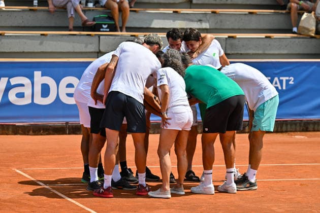 Tennis 1. Bundesliga Herren; TC Augsburg Siebentisch - TK GW Mannheim, 31.07.2026 AUGSBURG, GERMANY - 31. JULY: im Bild das Team der Gäste aus Mannheim vor dem Match der 1. Bundesliga Herren zwischen dem TC Augsburg und dem TK GW Mannheim am 6. Spieltag Copyright: xBEAUTIFULxSPORTS Goldbergx