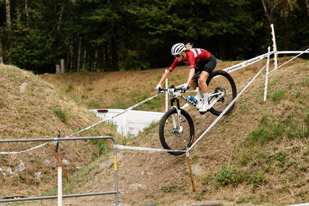 31.07.2026, Monteceneri, Monte Ceneri, 2026 UEC MTB European Championship, EM, Europameisterschaft XCR Team Relay s Final (cross country team relay) Rose-Mai Damsgaard 6D (DEN, Junior Women) Monteceneri Monte Ceneri Ticino Switzerland Copyright: xJustPictures.ch FrancescoxMinghettix jp-en-FrMi-_NG_0382