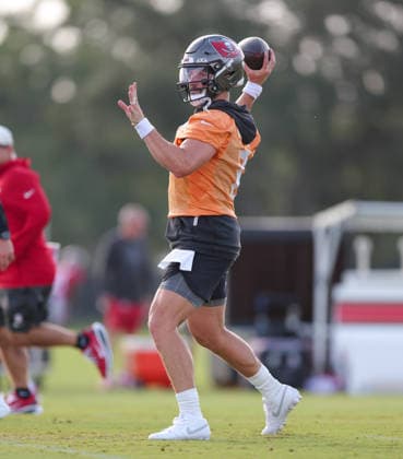 July 31, 2026: Tampa Bay Buccaneers quarterback Baker Mayfield (6) during training camp at AdventHeath Training Center in Tampa, FL. Taylor McFee CSM Tampa USA - ZUMAc04_ 20260731_zma_c04_073 Copyright: xTaylorxMcfeex