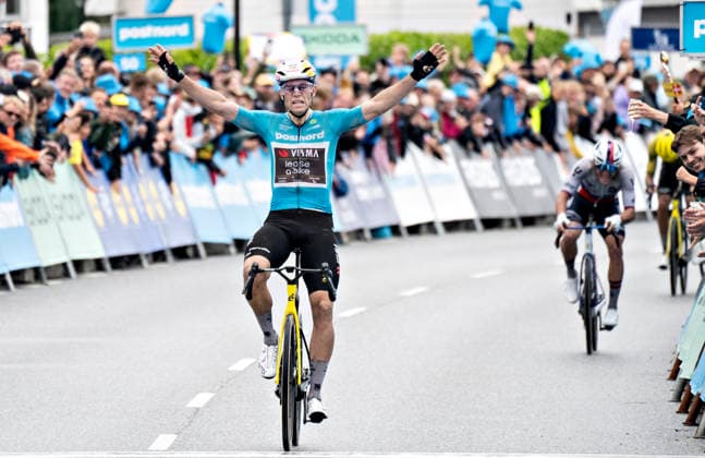 DENMARK PostNord Danmark Rundt - Stage 3 Wout Van Aert, Team Visma Lease a Bike wins stage 3 of PostNord Danmark Rundt Friday July 31, 2026. The stage is 202.9 kilometers long and runs from Fredericia to Vejle. , Vejle Denmark Copyright: HenningxBagger HenningxBaggerx spdk20260731-183131-L