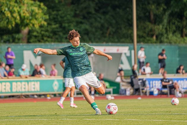Fußball I Herren I Saison 2026-2027 I Regionalliga Nord I 1. Spieltag I SV Werder Bremen U23 - VfB Oldenburg I 31.07.2026 Arian Römers (23, SV Werder Bremen II) Bremen Stadiongelände Platz 11 Bremen Deutschland Copyright: xLobeca JonasxBoningx