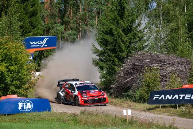 IPA87139519 - Takamoto Katsuta (JPN) and Aaron Johnston (IRL) in a Toyota GR Yaris Rally1 from Toyota Gazoo Racing WRT in action during the FIA WRC, Motorsport Rallye, WM SECTO RALLY FINLAND in Jyväskylä, Finland, July 30–August 2, 2026.  Copyright: xFedericoxManoni IPAxSportx xx 87139519