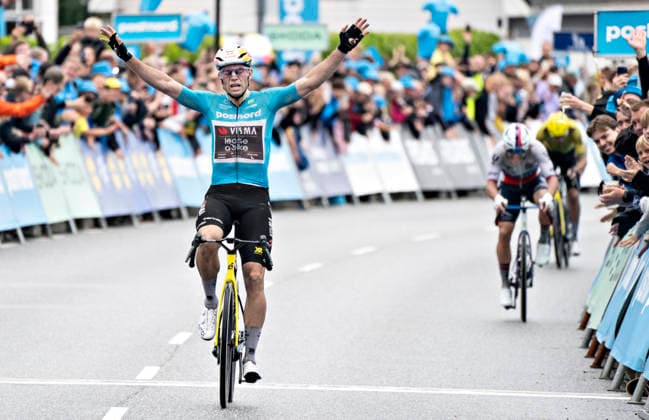 DENMARK PostNord Danmark Rundt - Stage 3 Wout Van Aert, Team Visma Lease a Bike wins Stage 3 of PostNord Danmark Rundt, Friday, July 31, 2026. The stage is 202.9 kilometers long and runs from Fredericia to Vejle. (Photo: Henning Bagger Ritzau Scanpix) , Vejle Denmark Copyright: HenningxBagger HenningxBaggerx spdk20260731-183305-L