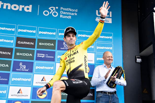 DENMARK PostNord Danmark Rundt - Stage 3 Wout Van Aert, Team Visma Lease a Bike won Stage 3 of the PostNord Danmark Rundt, Friday, July 31, 2026. The stage is 202.9 kilometers long and runs from Fredericia to Vejle. (Photo: Henning Bagger Ritzau Scanpix) , Vejle Denmark Copyright: HenningxBagger HenningxBaggerx spdk20260731-185111-L