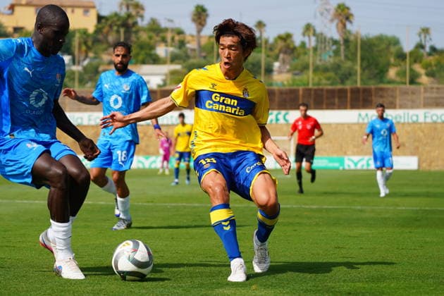 Taisei Miyashiro of Las Palmas during the friendly match between Las Palmas UD v Neom SC played at the Marbella Football Center, on July 31, 2026 in Spain Spain Copyright: xCristobalxOrtegax xAgenciaxLOFx