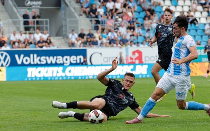 CFC vs BFC Preussen 31.07.2026 Chemnitz, eins Stadion- An der Gellertstrasse, Fussball, Regionalliga Nordost 2026 2027, 2. Spieltag , CFC, CFC vs BFC Preussen rechts Domenico Alberico Chemnitz Sachsen BRD