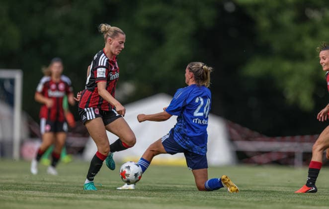 GER, Bad Nauheim, Eintracht Frankfurt vs Racing Strasbourg, Vorbereitung, Fussball, DFB, Spielzeit 2026 2027, Sportplatz Bad Nauheim, Testspiel im Bild: Laura Freigang (Eintracht Frankfurt Frauen 10) DFB DFL REGULATIONS PROHIBIT ANY USE OF PHOTOGRAPHS AS IMAGE SEQUENCES AND OR QUASI-VIDEO, 31.07.2026 Copyright: HMBxMedia HendrikxHamelau