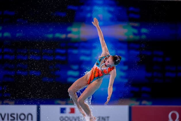 France, Paris, Centre Aquatique Olympique Metropole du Grand Paris, 31.07.2026, European Aquatics Junior Championships Swimming, Day 1, Mixed Team Event Final, Klara Bleyer and Maria Denisov of Germany Photo by Eibner Pressefoto Tino Henschel European Aquatics Junior Championships Swimming, Day 1, Mixed Team Event Final Paris Copyright: xEibnerxPressefotox