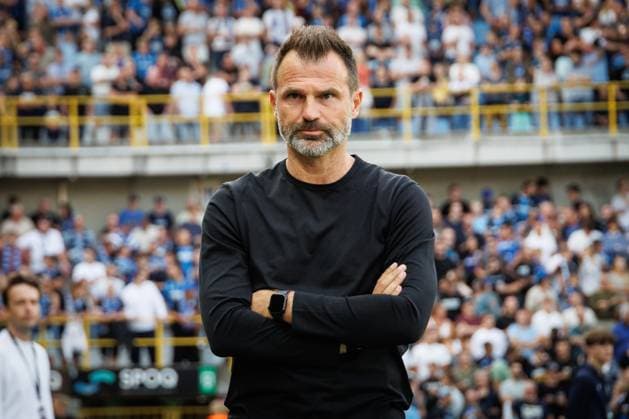 Club s head coach Ivan Leko pictured during a soccer match between Belgian champion Club Brugge KV and Cup winner Union Saint-Gilloise, Friday 31 July 2026 in Brussels, the Super Cup where the Champion of the Jupiler Pro League meets the winner of the Croky Cup. KURTxDESPLENTER  x182511702x
