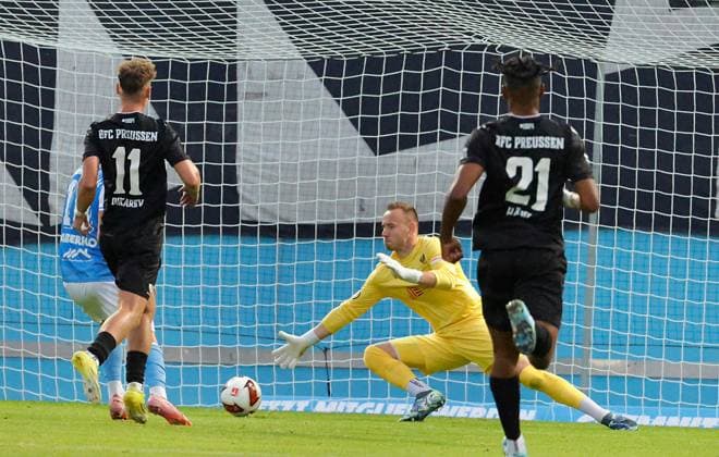 CFC vs BFC Preussen 31.07.2026 Chemnitz, eins Stadion- An der Gellertstrasse, Fussball, Regionalliga Nordost 2026 2027, 2. Spieltag , CFC, CFC vs BFC Preussen Tor für den CFC durch Domenico Alberico Chemnitz Sachsen BRD