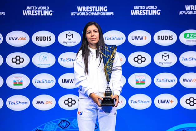 U17, U 17 Wrestling World Championships Podium Team WW - Gold: United States America Copyright: xUnitedxWorldxWrestlingx xAmirrezx UWW-U17-WC-BAKU-2026