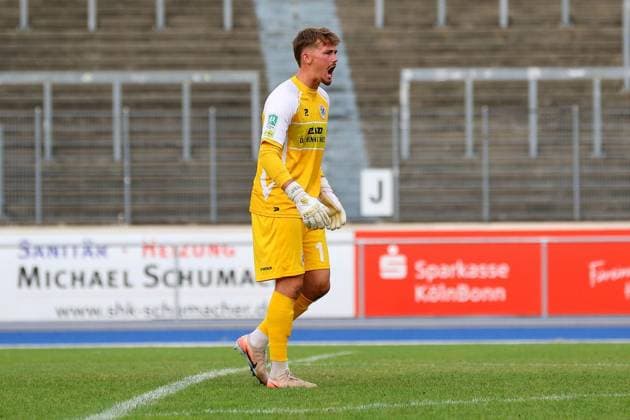 Regionalliga West: Bonner SC - Rot-Weiß Oberhausen ** NUR FÜR REDAKTIONELLE ZWECKE ** EDITORIAL USE ONLY **<p>Torwart Nicolas Glaus Bonner SC - RWO Ort: Bonn, Sportpark Nord Datum: 31.07.2026 Deutschland NRW Bonn Copyright: MichaxKorb