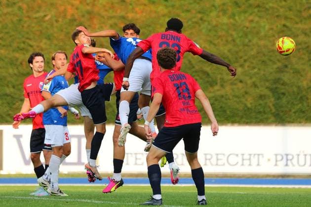 Regionalliga West: Bonner SC - Rot-Weiß Oberhausen ** NUR FÜR REDAKTIONELLE ZWECKE ** EDITORIAL USE ONLY **<p>Kerem Yalcin erzielt das 0:1 per Kopf. Bonner SC - RWO Ort: Bonn, Sportpark Nord Datum: 31.07.2026 Deutschland NRW Bonn Copyright: MichaxKorb