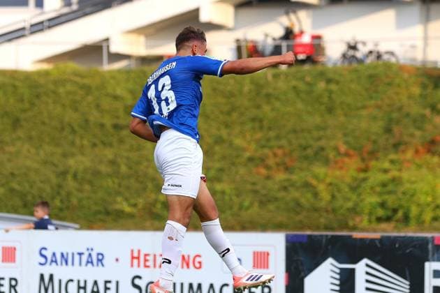 Regionalliga West: Bonner SC - Rot-Weiß Oberhausen ** NUR FÜR REDAKTIONELLE ZWECKE ** EDITORIAL USE ONLY **<p>Kerem Yalcin nach seinem Tor zum 1:0 für die Kleeblätter. Bonner SC - RWO Ort: Bonn, Sportpark Nord Datum: 31.07.2026 Deutschland NRW Bonn Copyright: MichaxKorb
