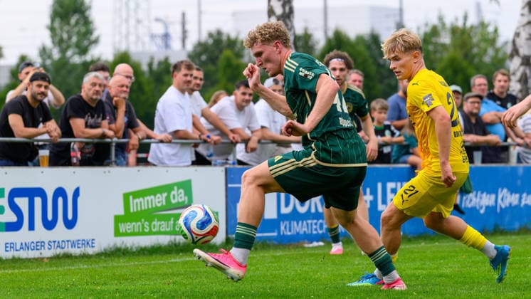 31.07.2026 - Fussball - Saison 2026 2027 - Regionalliga Bayern - 02. Spieltag: SC Eltersdorf - DJK Vilzing - JoTe - xjoxtex - Felix Rippert (42, SC Eltersdorf ) Max Meyer (21, DJK Vilzing )